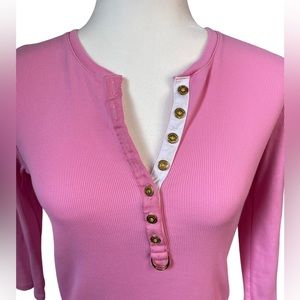 Lauren by Ralph Lauren Pink Women's 3/4 Sleeve Top in Size Medium
